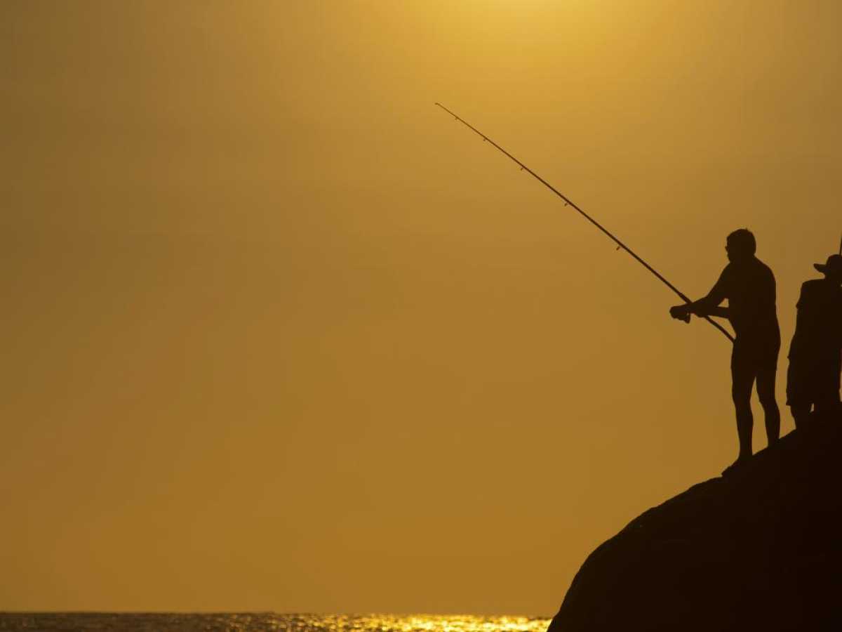 Two men fishing