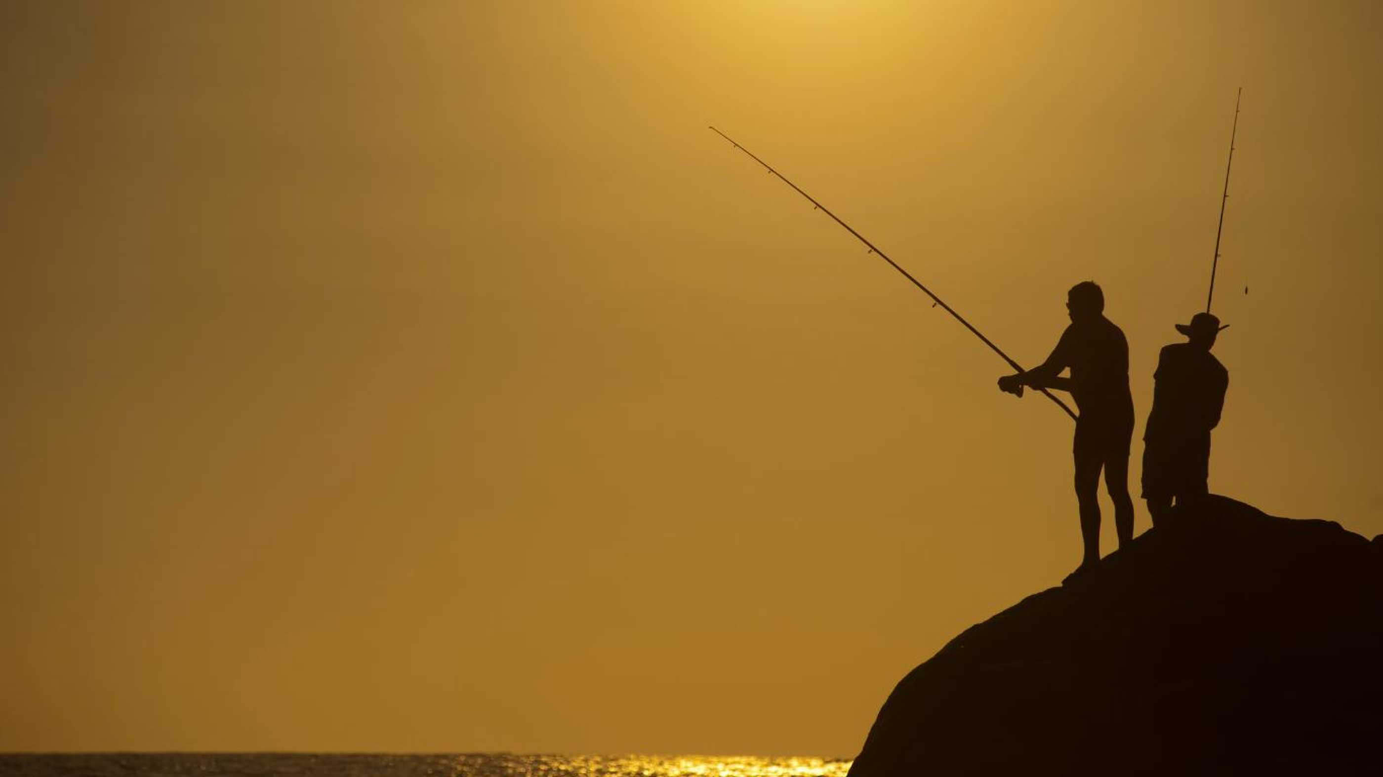 Two men fishing